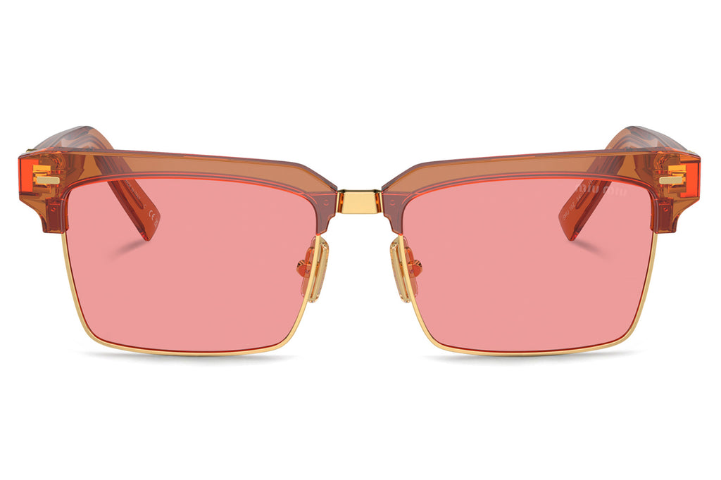 Miu Miu - MU 10ZS Sunglasses Transparent Caramel with Yellow Lenses (15T0B7)