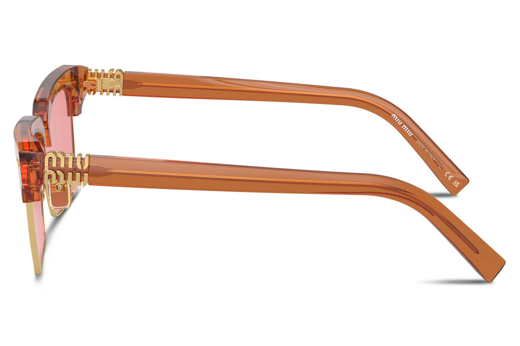 Miu Miu - MU 10ZS Sunglasses Transparent Caramel with Yellow Lenses (15T0B7)