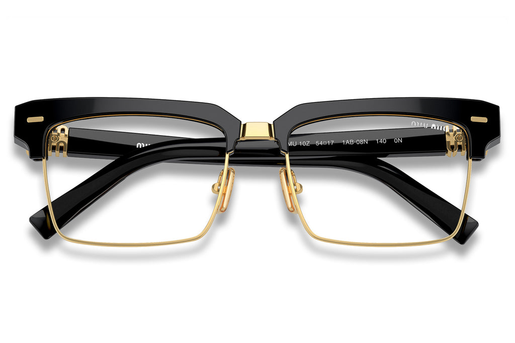 Miu Miu - MU 10ZS Sunglasses Black with Clear Blue-Violet Light Filter Lenses (1AB08N)