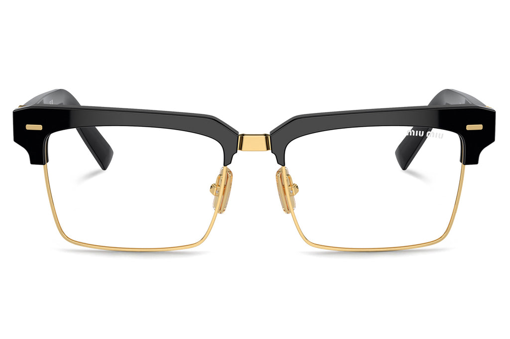 Miu Miu - MU 10ZS Sunglasses Black with Clear Blue-Violet Light Filter Lenses (1AB08N)