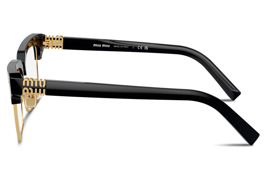 Miu Miu - MU 10ZS Sunglasses Black with Clear Blue-Violet Light Filter Lenses (1AB08N)