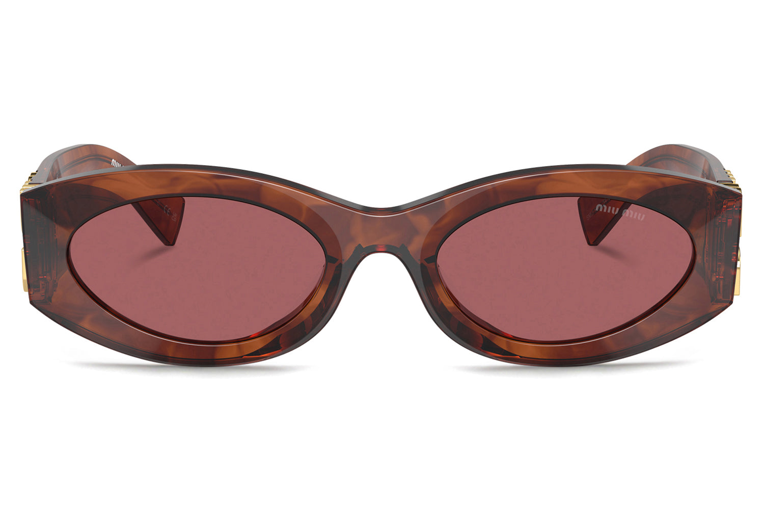 Miu Miu GLIMPSE Women’s Sunglasses Havana Purple Brown Oval Frames MU11WS 14L20I Miu Miu MU11WS Glimpse Oval Sunglasses, Havana/Purple (G  main image 2