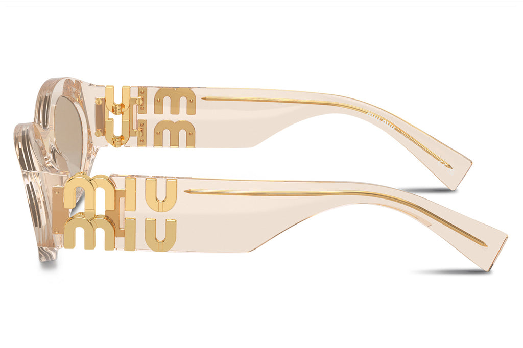 Miu Miu - MU 11WS Sunglasses Transparent Sand with Dark Brown Lenses (11T40F)