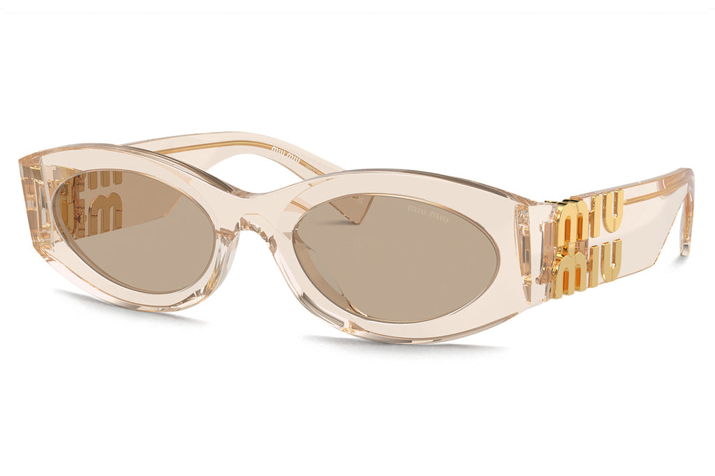 Miu Miu - MU 11WS Sunglasses Transparent Sand with Dark Brown Lenses (11T40F)