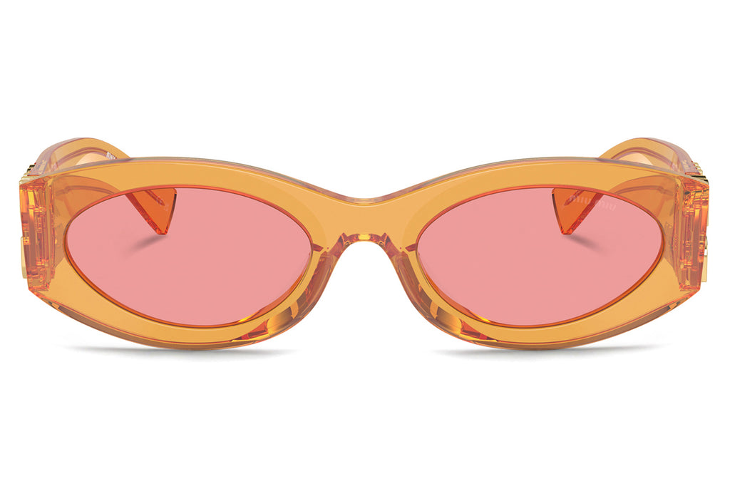 Miu Miu - MU 11WS Sunglasses Transparent Orange with Pink Lenses (12T1D0)