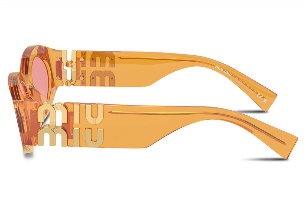 Miu Miu - MU 11WS Sunglasses Transparent Orange with Pink Lenses (12T1D0)