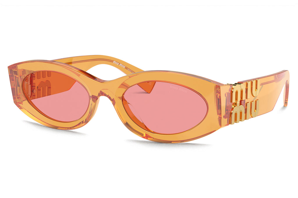 Miu Miu - MU 11WS Sunglasses Transparent Orange with Pink Lenses (12T1D0)