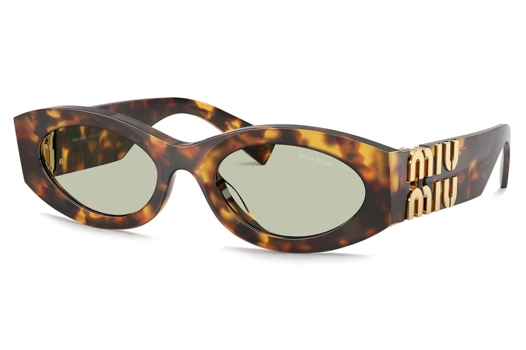 Miu Miu - MU 11WS Sunglasses Honey Havana with Light Green Lenses (14L50O)