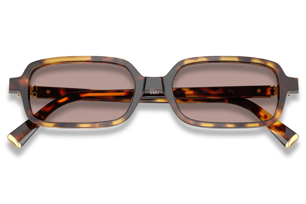 Miu Miu - MU 11ZSF (Low Bridge Fit) Sunglasses Honey Havana with Light Purple Brown Lenses (14L20I)