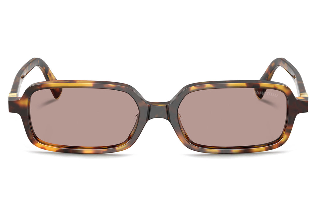 Miu Miu - MU 11ZSF (Low Bridge Fit) Sunglasses Honey Havana with Light Purple Brown Lenses (14L20I)
