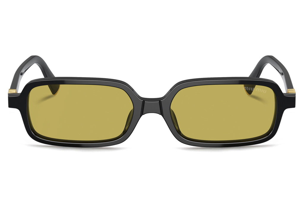 Miu Miu - MU 11ZSF (Low Bridge Fit) Sunglasses Black with Olive Green Lenses (16K07O)