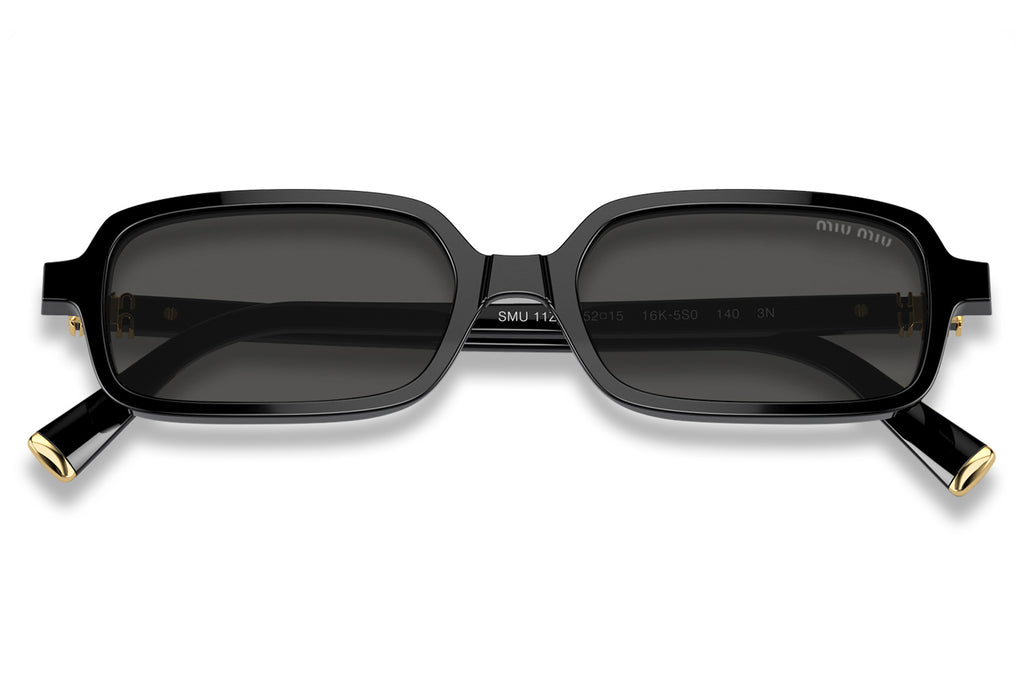 Miu Miu - MU 11ZSF (Low Bridge Fit) Sunglasses Black with Dark Grey Lenses (16K5S0)
