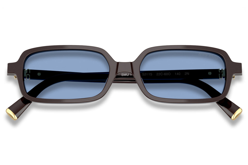 Miu Miu - MU 11ZSF (Low Bridge Fit) Sunglasses Moka with Light Blue Lenses (22C60O)