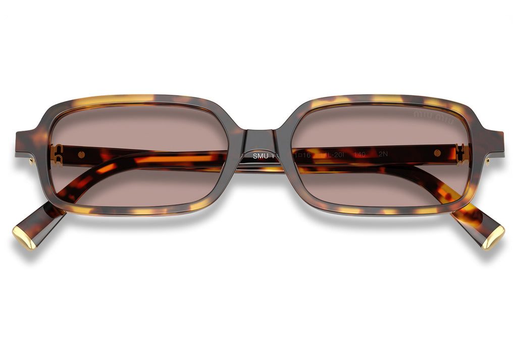 Miu Miu - MU 11ZS Sunglasses Honey Havana with Light Purple Brown Lenses (14L20I)