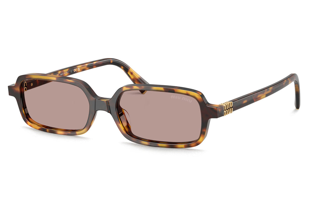 Miu Miu - MU 11ZS Sunglasses Honey Havana with Light Purple Brown Lenses (14L20I)