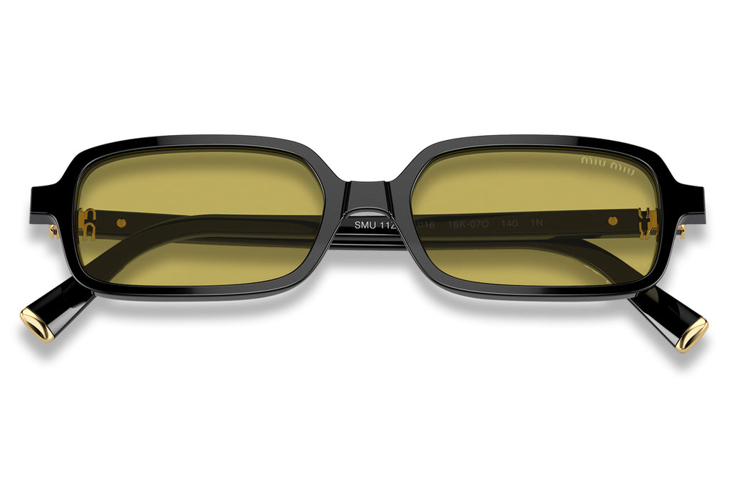 Miu Miu - MU 11ZS Sunglasses Black with Olive Green Lenses (16K07O)