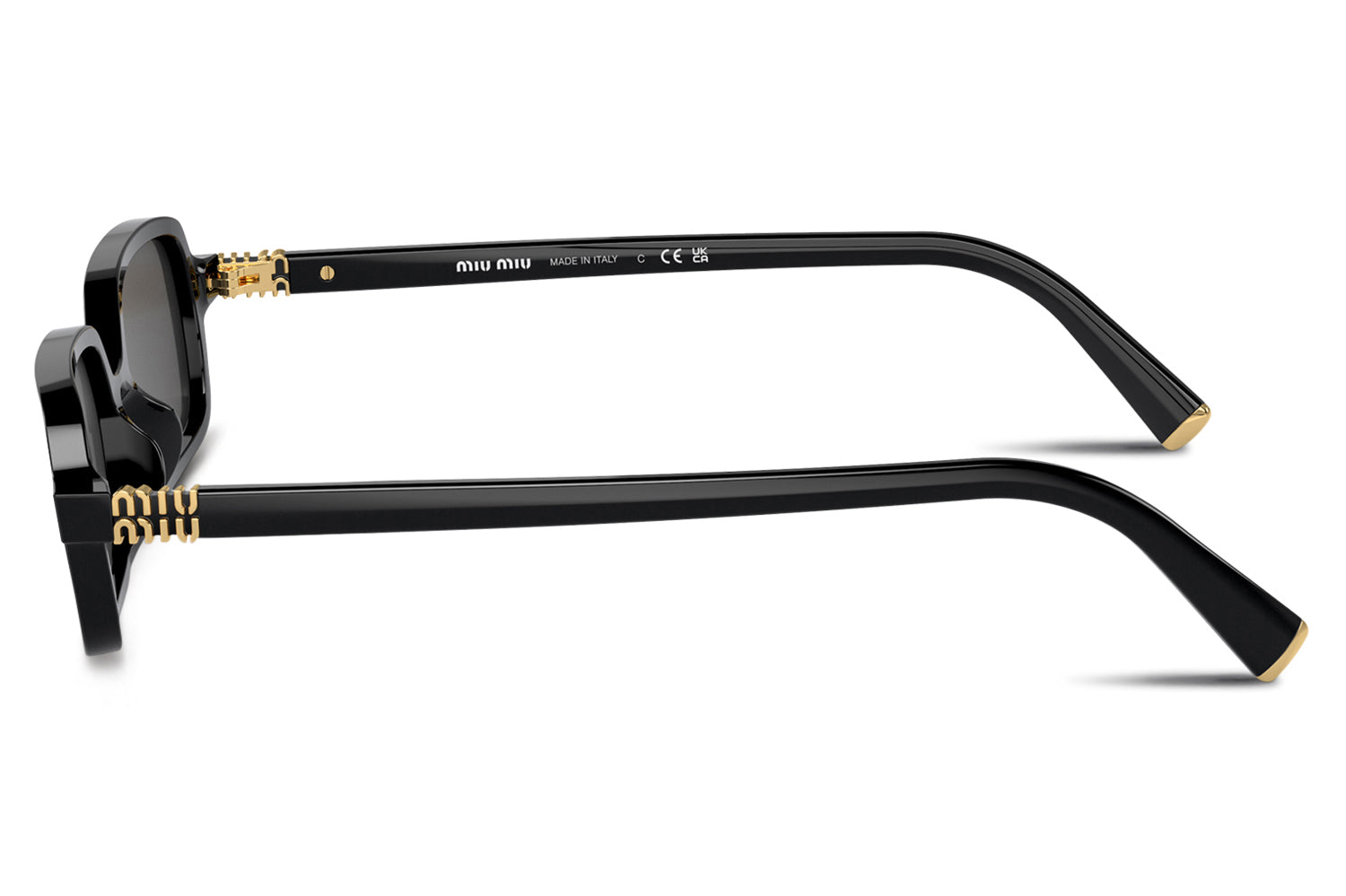 NEW MIU MIU RECTANGLE BLACK SUNGLASSES MU11ZS Sunglasses Miu Miu MU 11ZS (16K07O) MU11ZS SMU11ZS Woman  main image 2