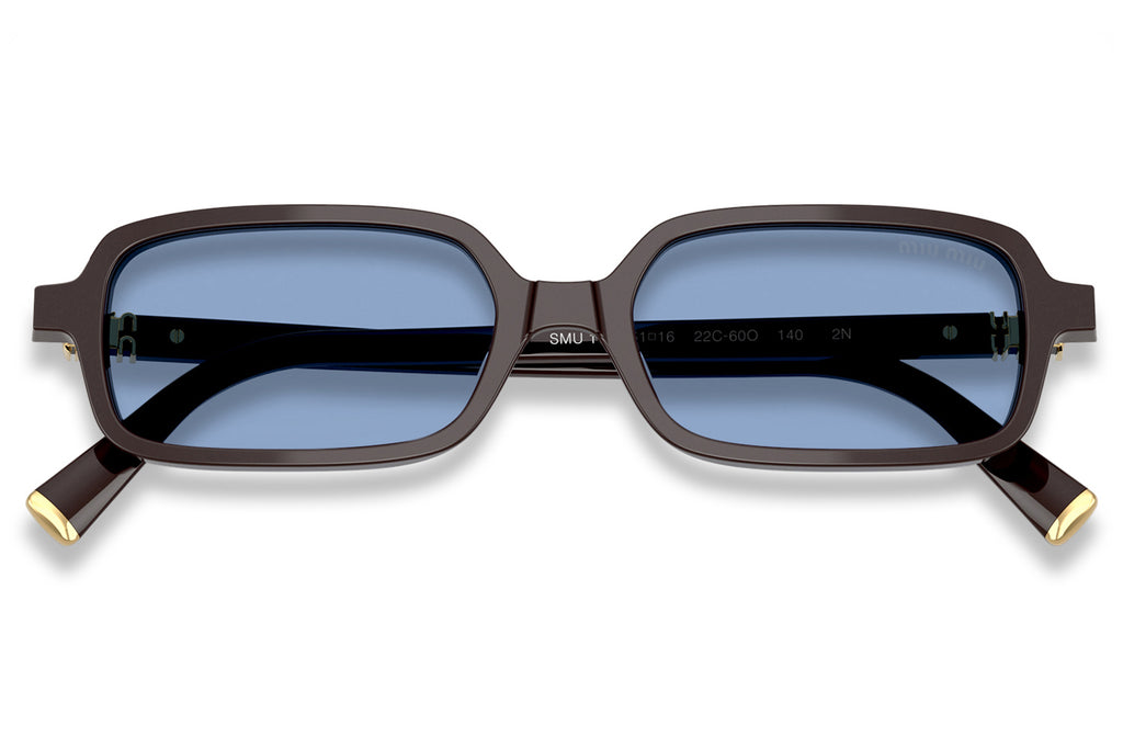 Miu Miu - MU 11ZS Sunglasses Moka with Light Blue Lenses (22C60O)