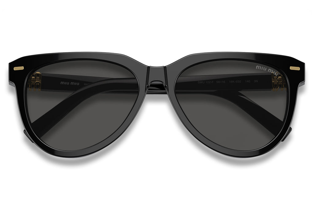 Miu Miu - MU 12ZSF (Low Bridge Fit) Sunglasses Black with Dark Grey Lenses (16K5S0)