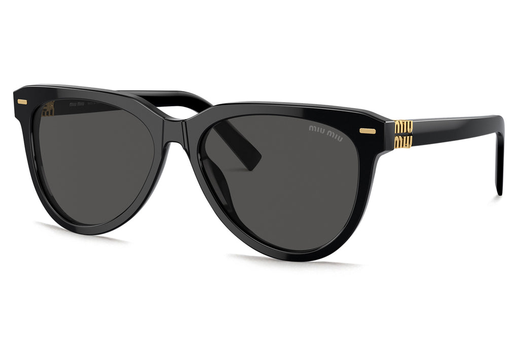 Miu Miu - MU 12ZSF (Low Bridge Fit) Sunglasses Black with Dark Grey Lenses (16K5S0)