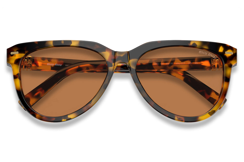 Miu Miu - MU 12ZS Sunglasses Honey Tortoise with Dark Brown Lenses (VAU01T)