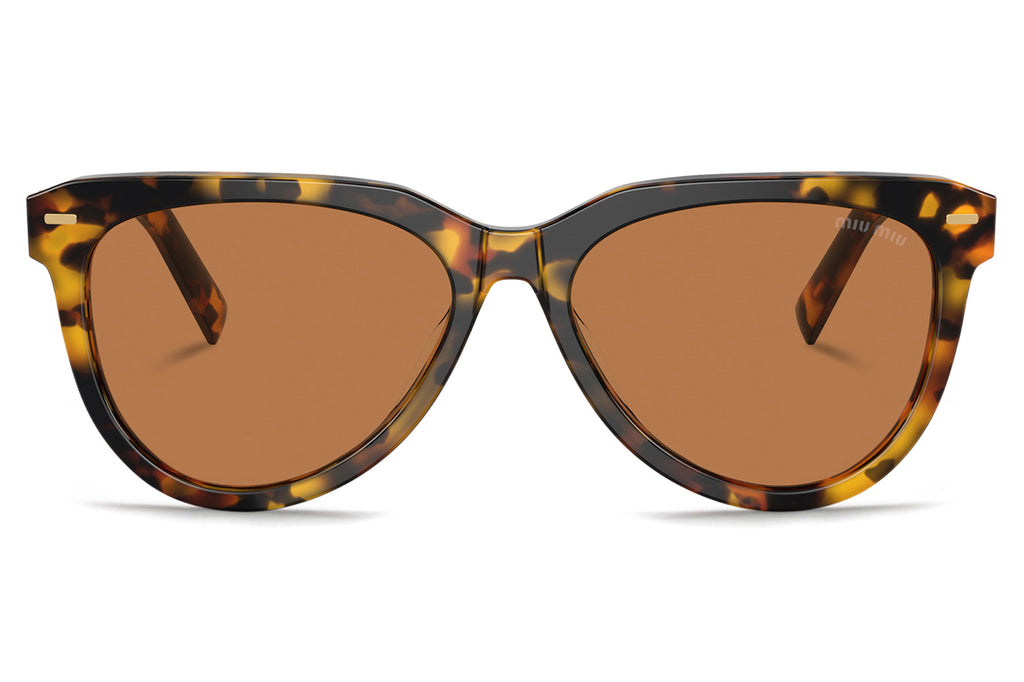 Miu Miu - MU 12ZS Sunglasses Honey Tortoise with Dark Brown Lenses (VAU01T)