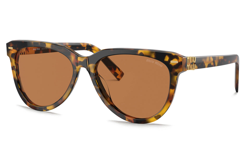 Miu Miu - MU 12ZS Sunglasses Honey Tortoise with Dark Brown Lenses (VAU01T)