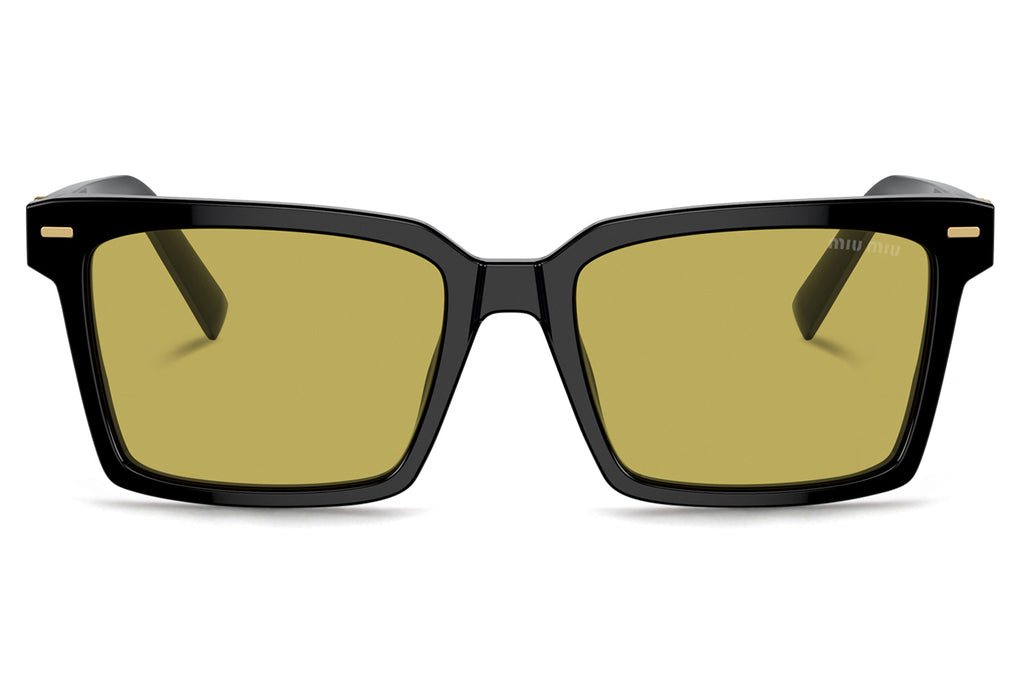 Miu Miu - MU 13ZSF (Low Bridge Fit) Sunglasses Black with Olive Green Lenses (16K07O)