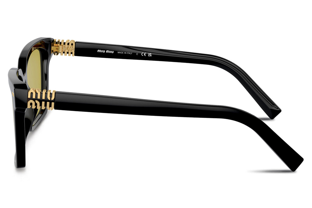 Miu Miu - MU 13ZS Sunglasses Black with Olive Green Lenses (16K07O)