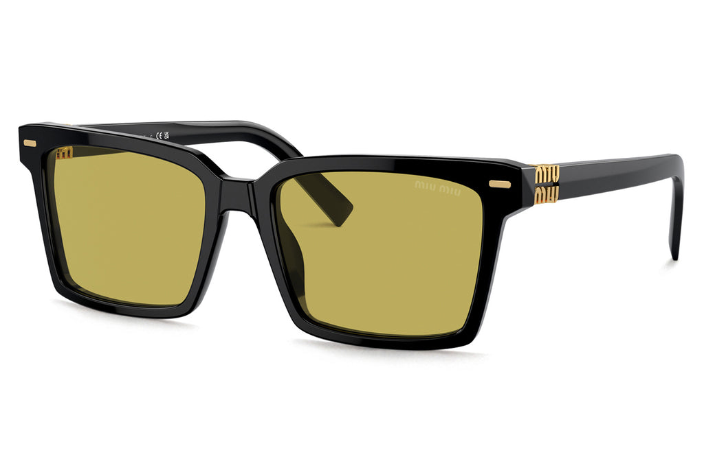 Miu Miu - MU 13ZS Sunglasses Black with Olive Green Lenses (16K07O)