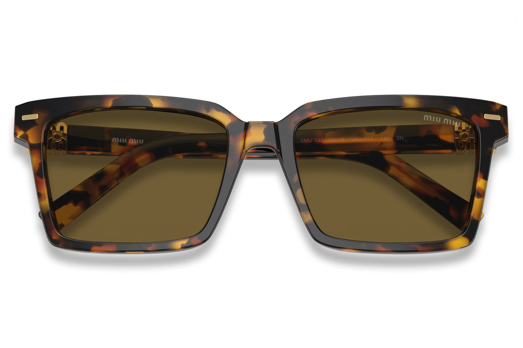 Miu Miu - MU 13ZS Sunglasses Honey Havana with Dark Brown Lenses (VAU01T)