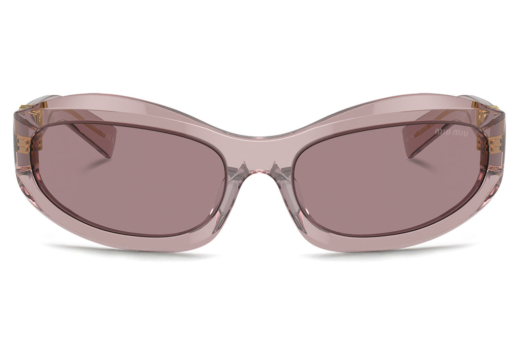 Miu Miu - MU 14ZSF (Low Bridge Fit) Sunglasses Transparent Mauve with Light Purple Brown (12W20I)