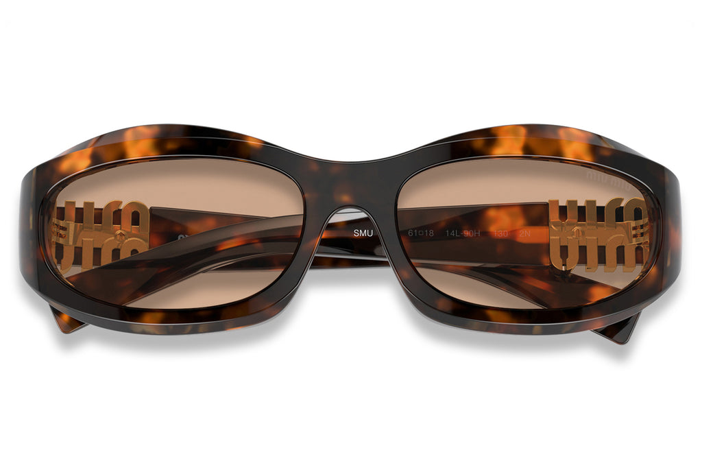 Miu Miu - MU 14ZSF (Low Bridge Fit) Sunglasses Honey Havana with Dark Brown Lenses (14L90H)