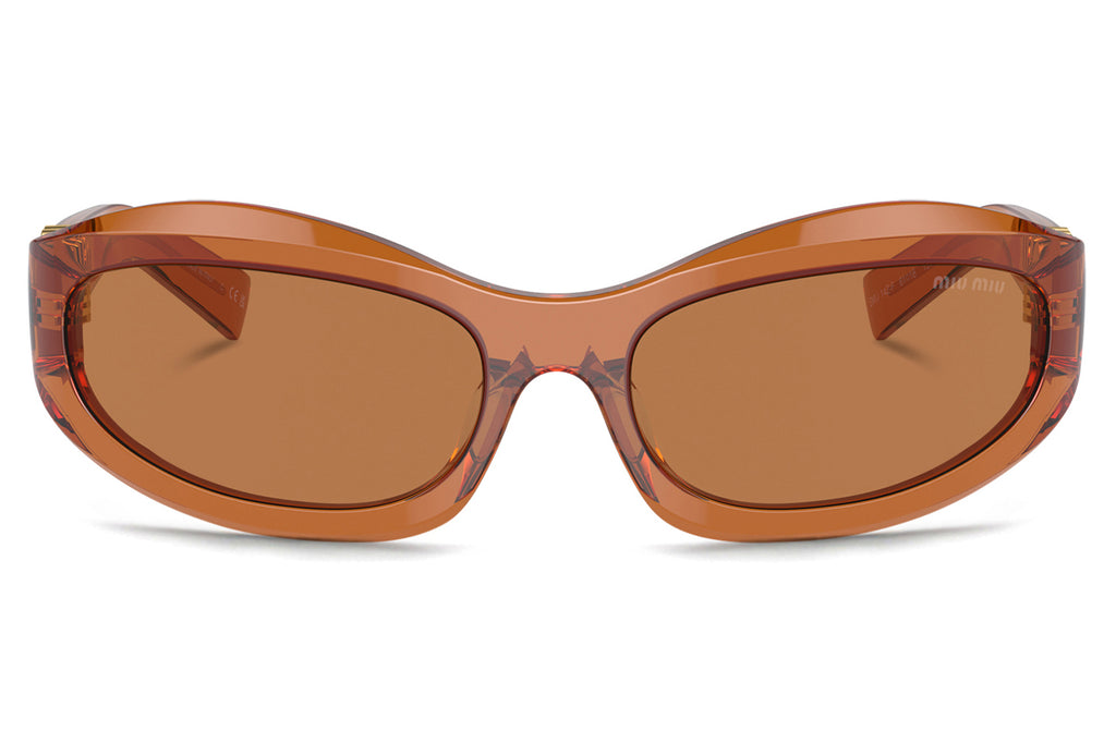 Miu Miu - MU 14ZSF (Low Bridge Fit) Sunglasses Transparent Caramel with Brown Lenses (15T10I)