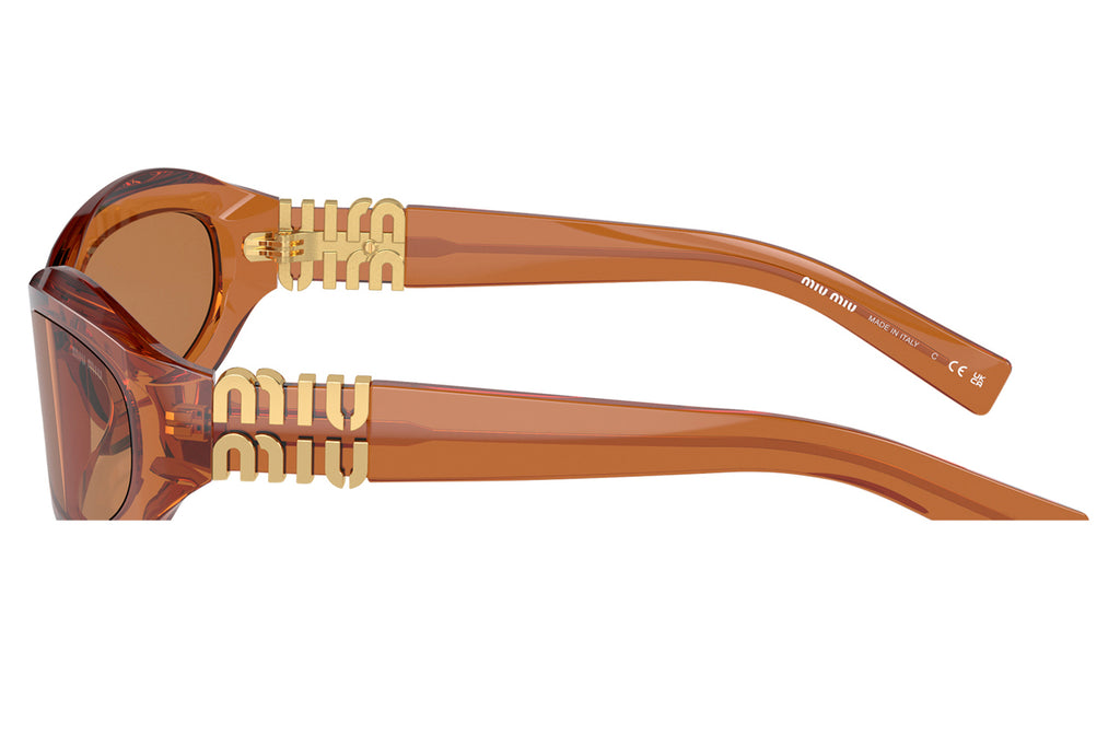Miu Miu - MU 14ZSF (Low Bridge Fit) Sunglasses Transparent Caramel with Brown Lenses (15T10I)