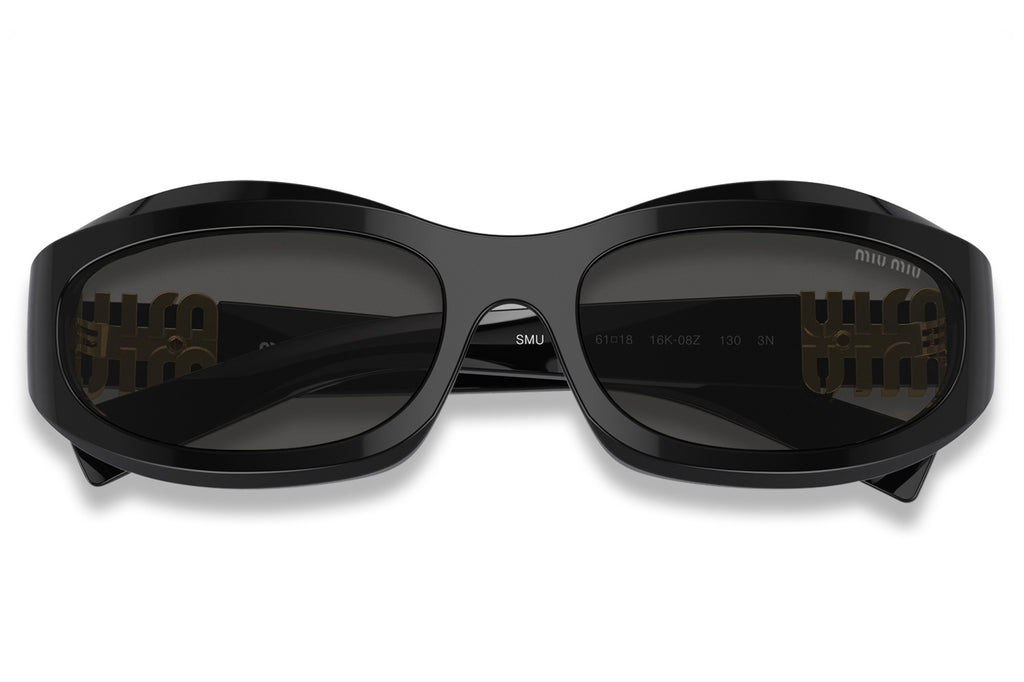 Miu Miu - MU 14ZSF (Low Bridge Fit) Sunglasses Black with Dark Grey Lenses (16K5S0)
