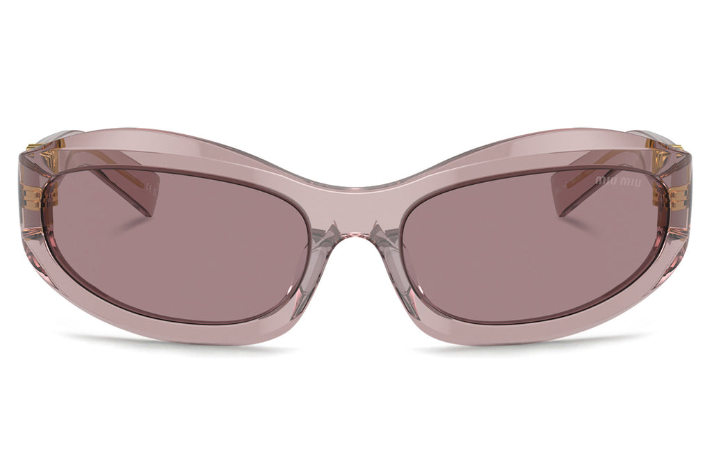 Miu Miu - MU 14ZS Sunglasses Transparent Mauve with Light Purple Brown Lenses (12W20I)