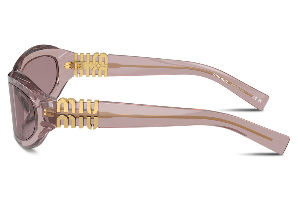Miu Miu - MU 14ZS Sunglasses Transparent Mauve with Light Purple Brown Lenses (12W20I)