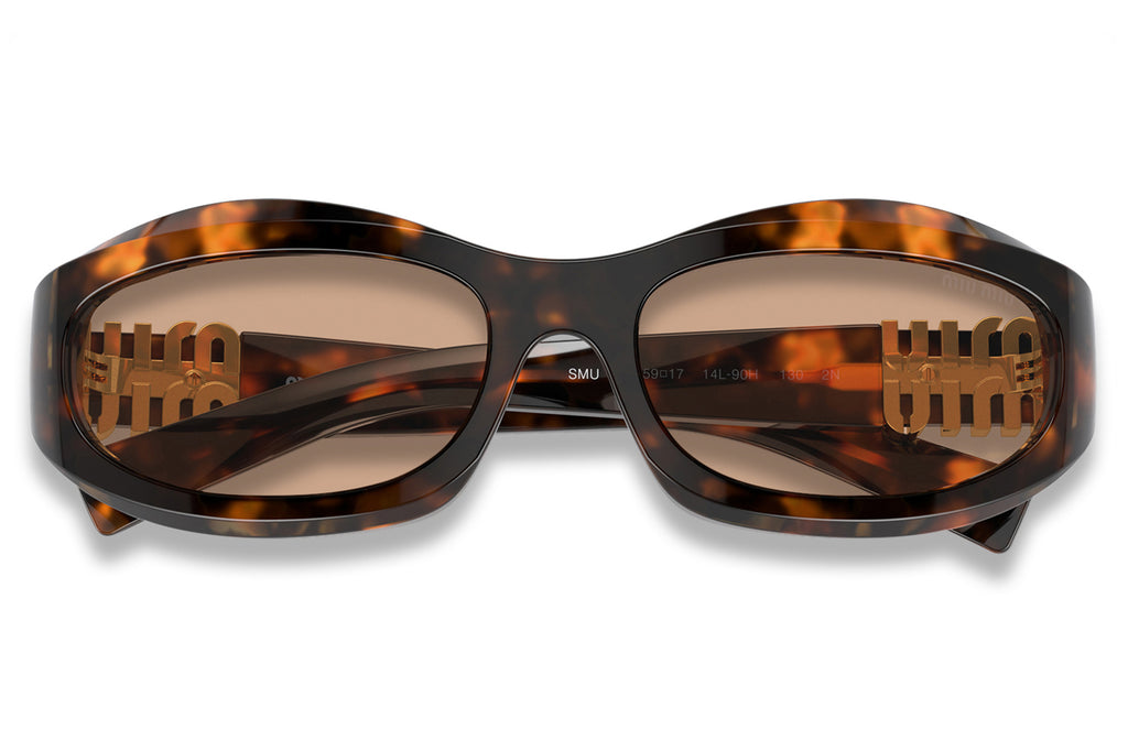 Miu Miu - MU 14ZS Sunglasses Honey Havana with Dark Brown Lenses (14L90H)