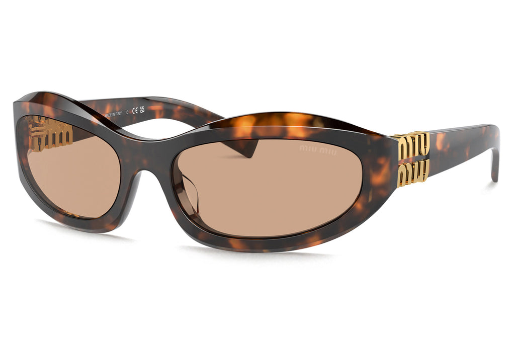 Miu Miu - MU 14ZS Sunglasses Honey Havana with Dark Brown Lenses (14L90H)