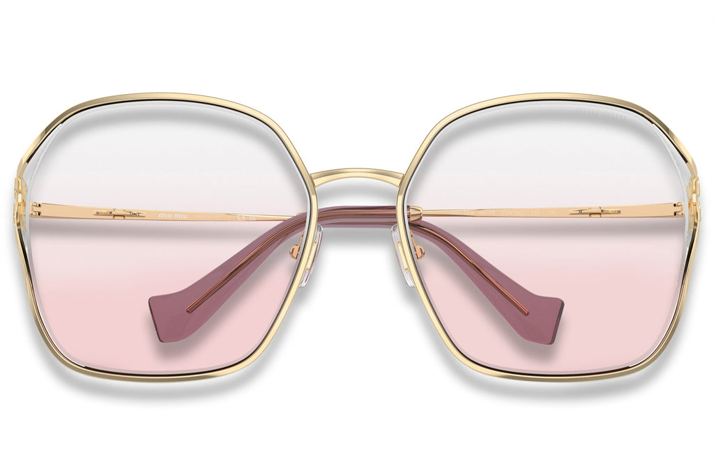 Miu Miu - MU 52WS Sunglasses Pale Gold with Clear Gradient Pink Lenses (ZVN04Z)