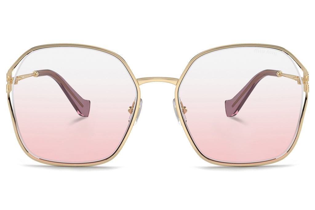 Miu Miu - MU 52WS Sunglasses Pale Gold with Clear Gradient Pink Lenses (ZVN04Z)