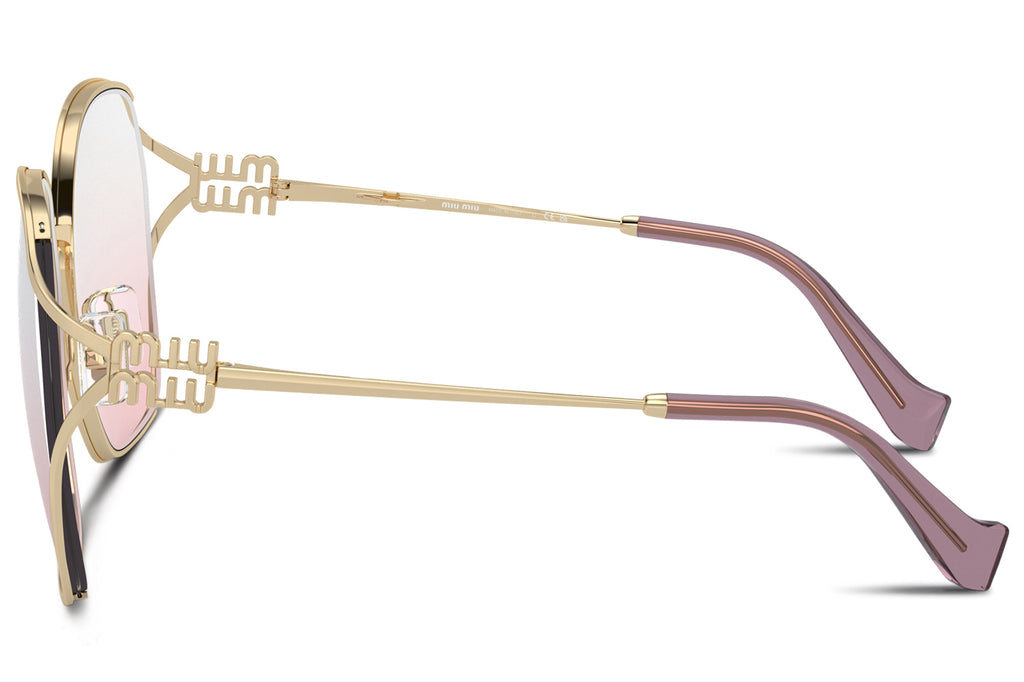 Miu Miu - MU 52WS Sunglasses Pale Gold with Clear Gradient Pink Lenses (ZVN04Z)