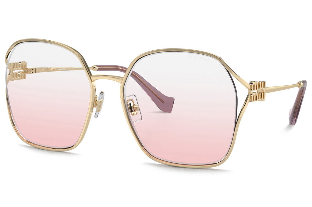Miu Miu - MU 52WS Sunglasses Pale Gold with Clear Gradient Pink Lenses (ZVN04Z)