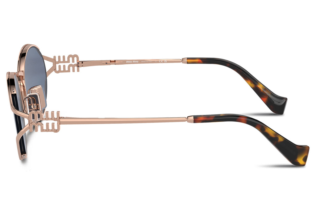 Miu Miu - MU 52YS Sunglasses Pink Gold with Dark Blue Lenses (ZVF1V1)