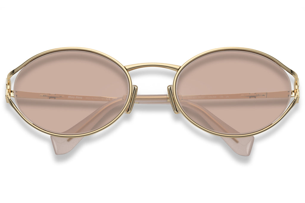 Miu Miu - MU 52YS Sunglasses Pale Gold with Pink Gold Lenses (ZVN20F)