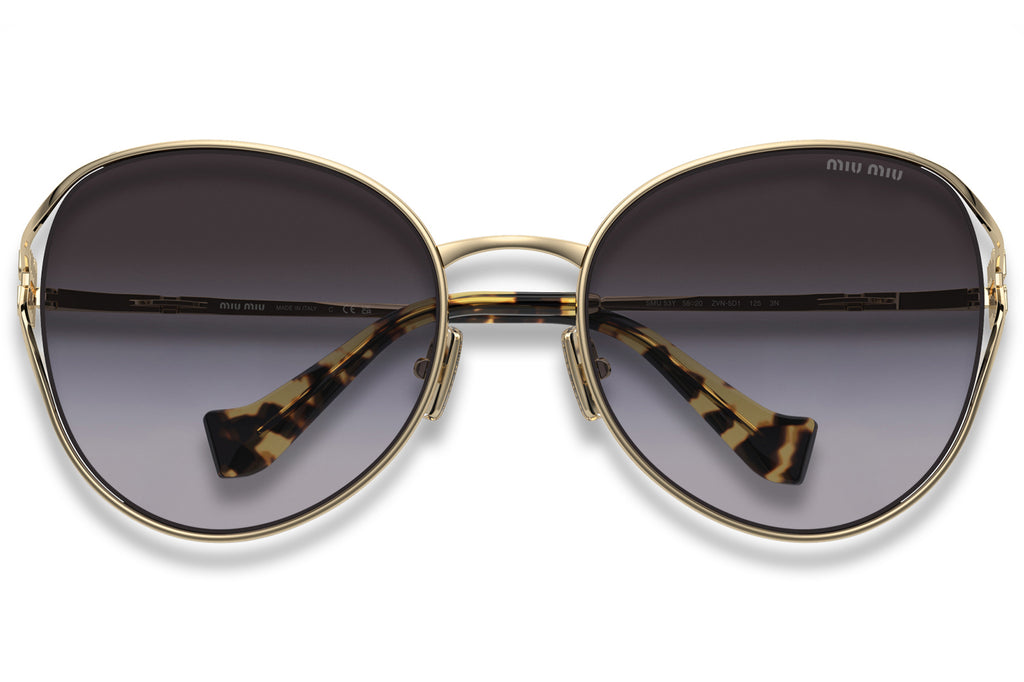 Miu Miu - MU 53YS Sunglasses Pale Gold with Grey Gradient Lenses (ZVN5D1)