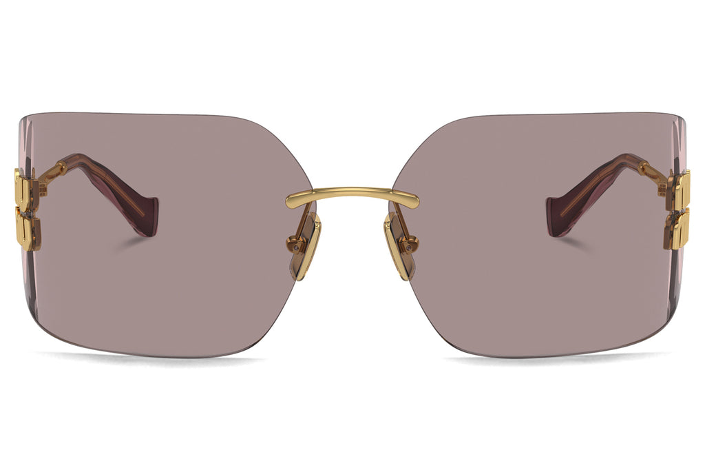 Miu Miu - MU 54YS Sunglasses Gold with Light Purple Brown Lenses (5AK06I)