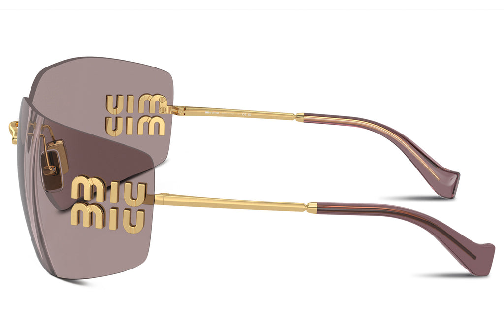 Miu Miu - MU 54YS Sunglasses Gold with Light Purple Brown Lenses (5AK06I)