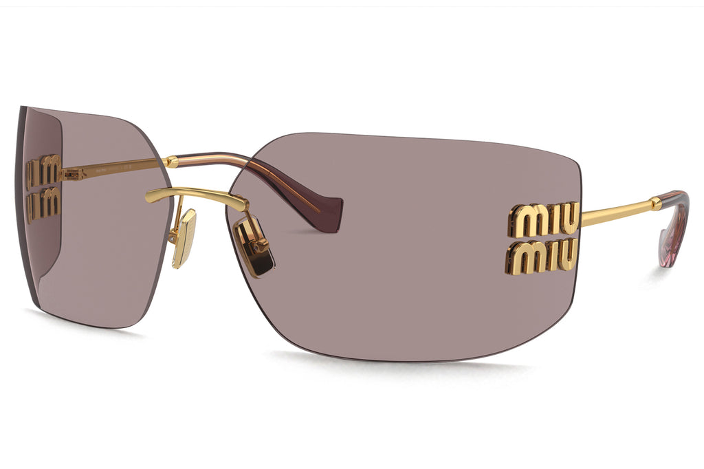 Miu Miu - MU 54YS Sunglasses Gold with Light Purple Brown Lenses (5AK06I)